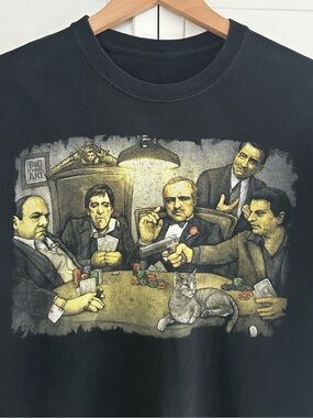 Godfather Gangster Men’s Size M Short Sleeve Crew Neck Fun Graphic Tee